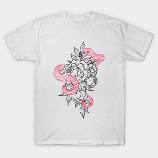 Snake and Flowers T-Shirt